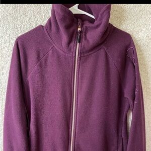 Calvin Klein Performance Women Fleece Turtleneck Full Zip Jacket Burgundy Sz S